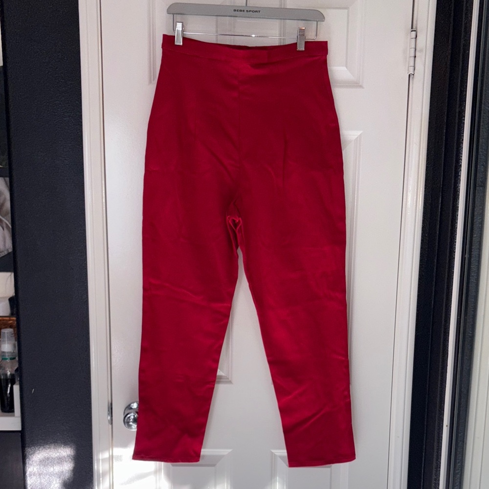 Pinup Couture Red High-Waisted Trousers rockabilly